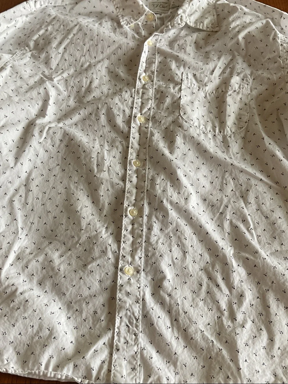 J. Crew Men's White Micro-Anchor Button-Down Shirt